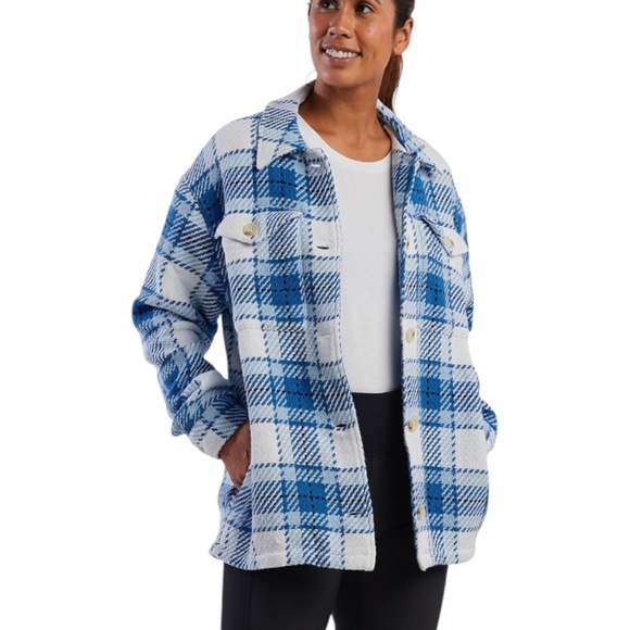 Outerknown Cloud Weave Button Front Blanket Shirt Shacket Blue Size Medium - Picture 1 of 10